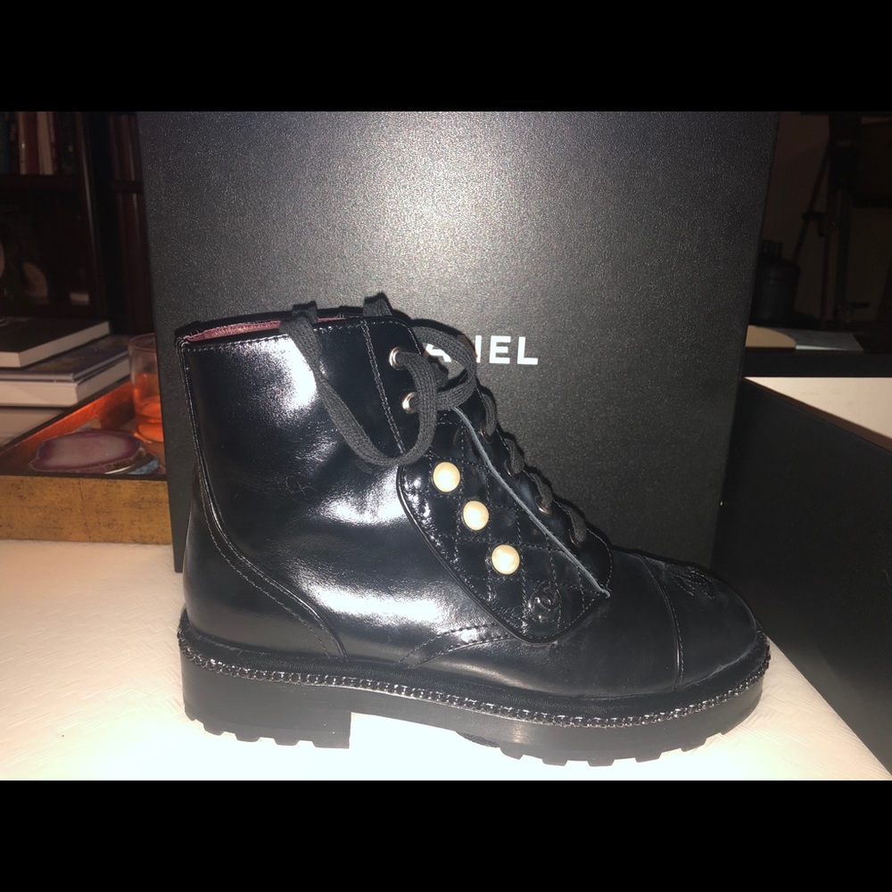 Pearl combat boots